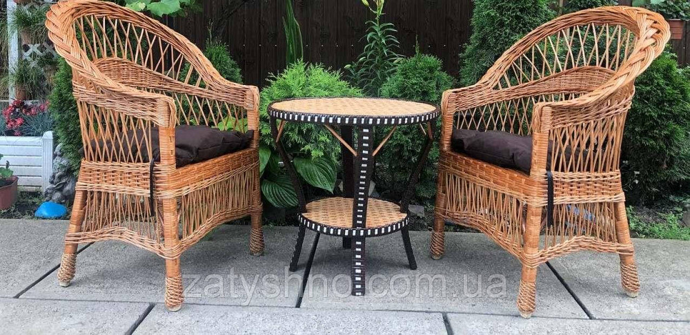 Комплект плетених меблів з овальним столом із лози Київ - фото 6
