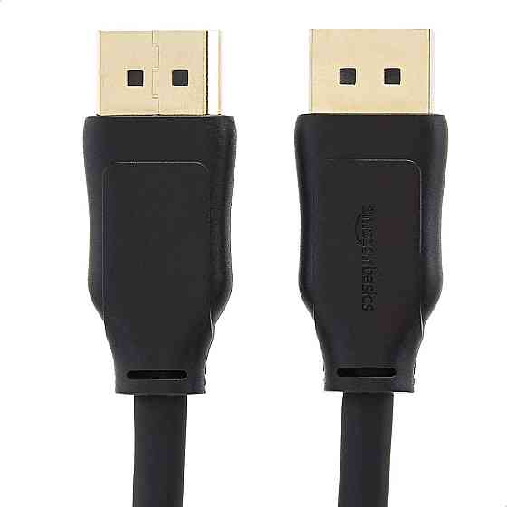 Кабель DisplayPort Amazon Basics DP 1.4 3м Черный 8K@60Hz 4K@120Hz HDR DSC HBR3 32.4Gbps позолоченные контакты Киев