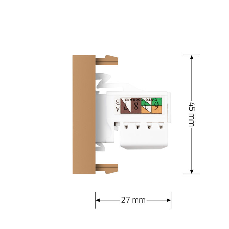 LIVOLO Інтернет-розетка RJ-45 (8P8C Cat.6) LIVOLO, золота, модуль 0.5 поста, з шторкою (VL-FCCP Коломия - фото 2