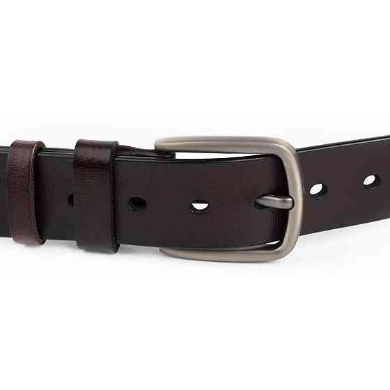 Ремень мужской с затемненной пряжкой механика Vintage 20315 Коричневый Киев