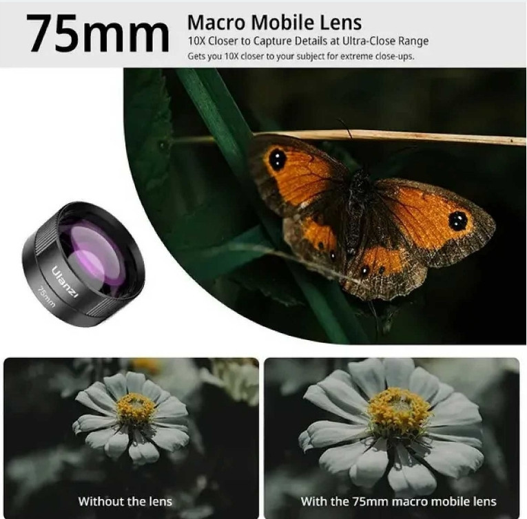 ULANZI 75mm Macro Lens — макрообъектив 10X для телефона макролинза. Харьков - изображение 1