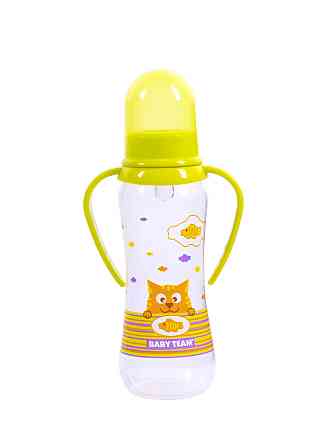Пляшечка для годування з силіконовою соскою та ручками 0+ Baby team 250 мл Зелений Кривий Ріг