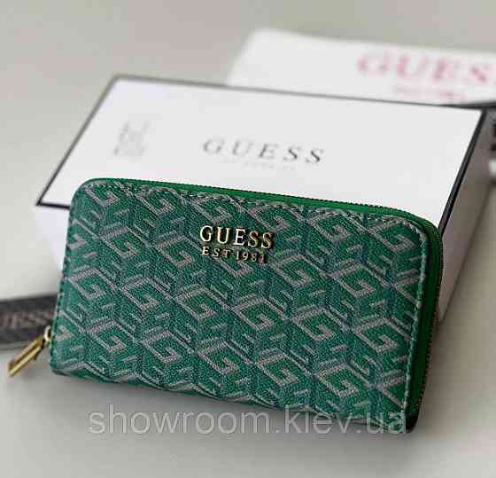 Женский кошелек на молнии Guess (7594) зеленый Киев