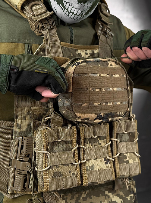 Плитоноска з напашником у зборі з підсумками піксель із камербандом під плити Одеса - фото 3