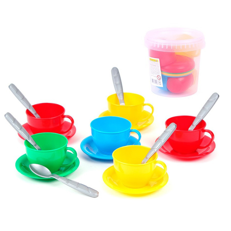 Ігровий набір "Чайний сервіз" 0083TXK чашки, тарілки та ложки для 6 осіб Вінниця - фото 1