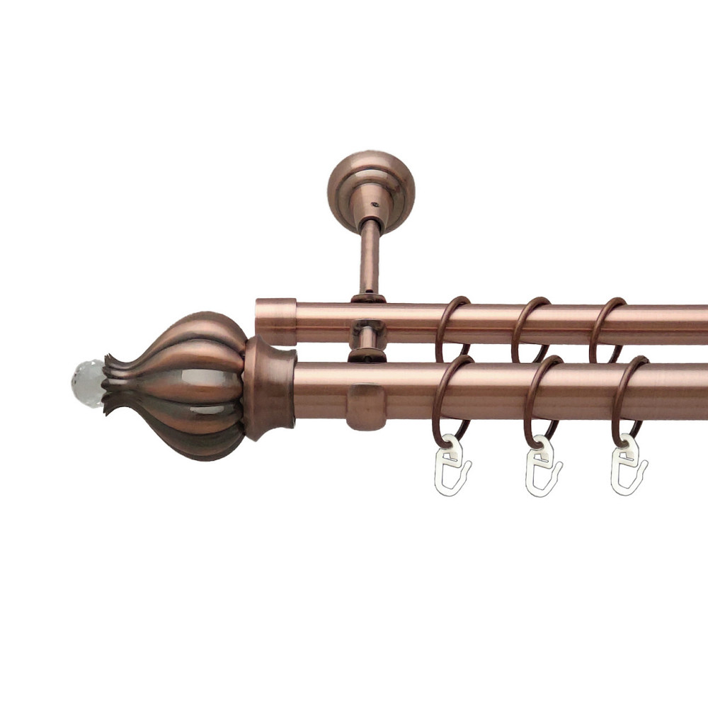 Карниз Orvit Таджа-Кристал металевий дворядний відкритий Мідь 25\19 мм 300 см (00-00012633) Львів - фото 1