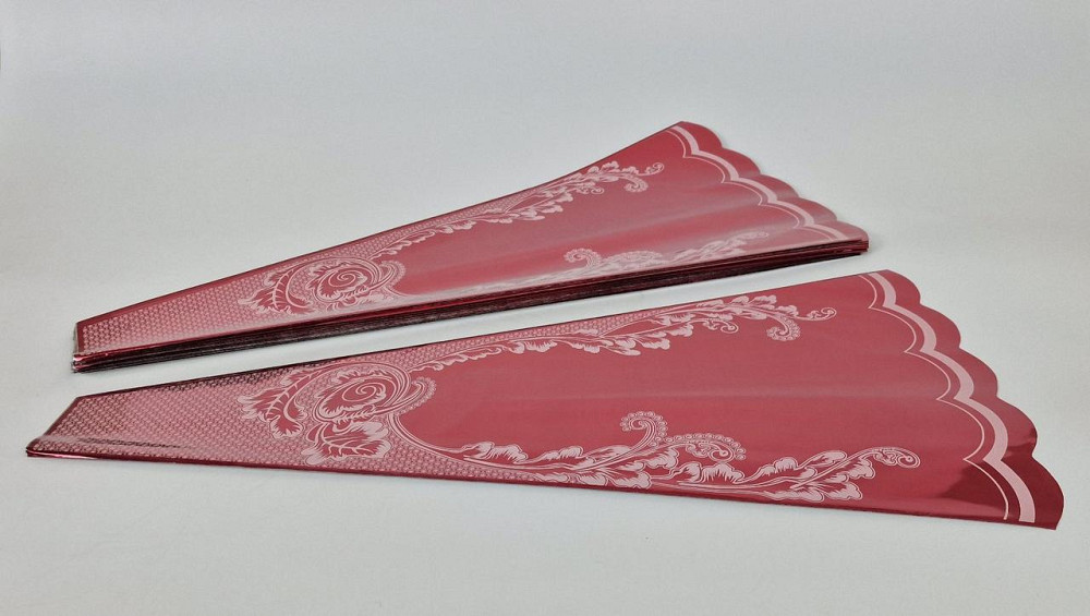 Конусне паковання під квіти h60/ 7низ/31верх метал червоний (100 шт.) візерунок130 (5) (100 шт.) Харків - фото 1