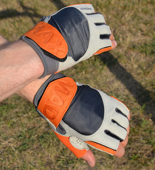 Рукавички для фітнесу MadMax MFG-850 Crazy Grey/Orange S Київ - фото 8