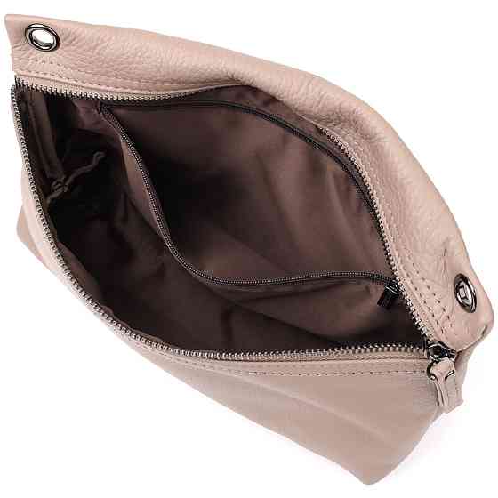 Сумка на плече з натуральної шкіри Сірий (Vintage) Київ