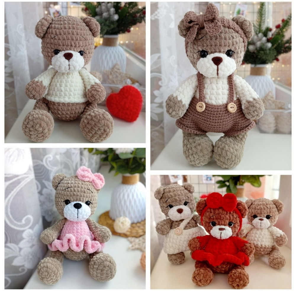 В наявності! В'язані іграшки, м'які іграшки, зайка, ведмедик, плюшеві Харьков - изображение 8