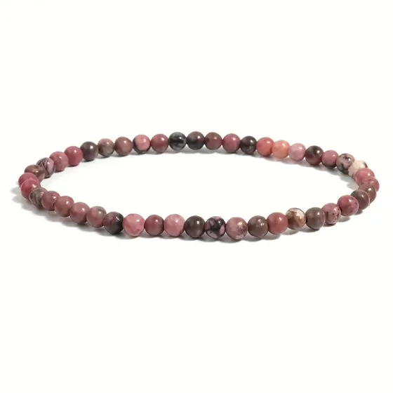 Браслет из родонита – натуральный камень гармонии и любви, бусины 8 мм Киев