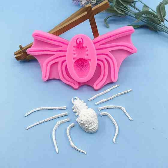 Молд силиконовый Паук 85 на 165 мм розовый Киев