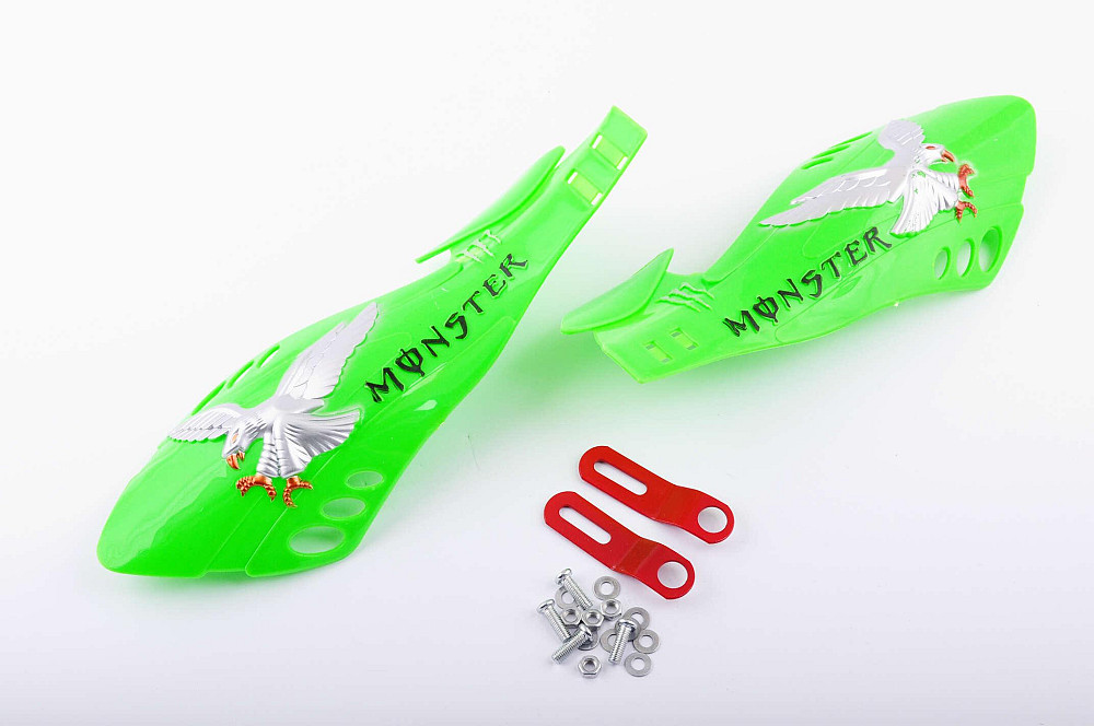 Захист рук на кермо (mod:3, MONSTER ENERGY, зелені) XJB Київ - фото 1