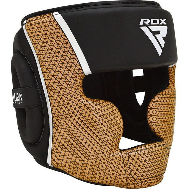 Боксерський шолом RDX AURA PLUS T-17 Black Golden (капа в комплекті) Кам'янське - фото 3