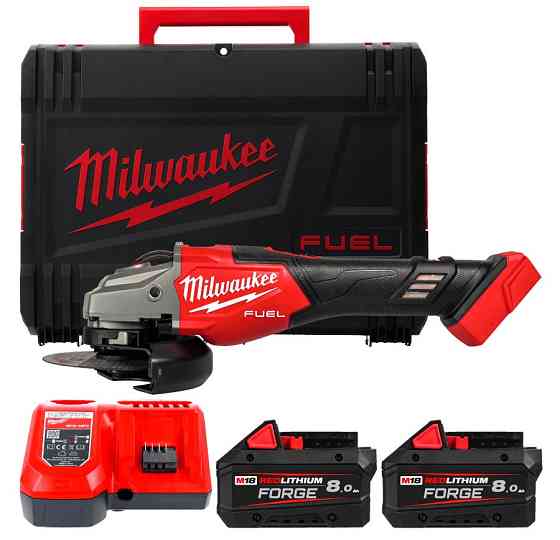 Шліфмашина кутова - болгарка акумуляторна безщіткова MILWAUKEE, M18 FHSAG125XB2-802X, діаметр 125мм (зарядний пристрій M12-18 FC Одеса