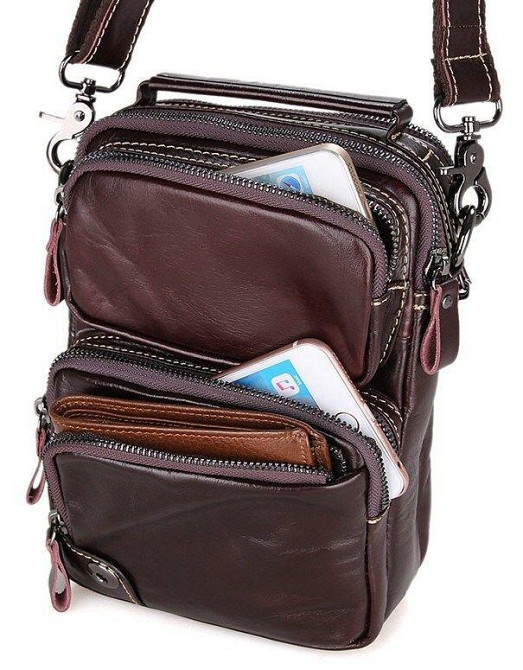 Сумка чоловіча Vintage 14435 Коричнева Київ - фото 5