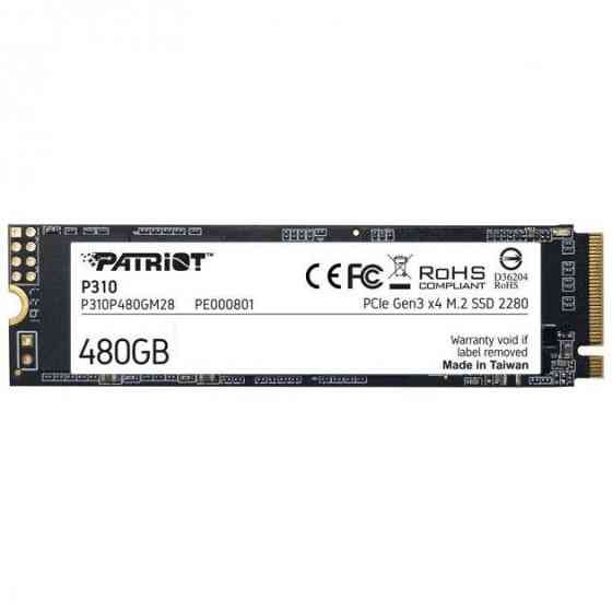 SSD диск накопичувач M.2 Patriot P310 480GB NVMe 2280 PCIe 3.0x4 3D NAND TLC P310P480GM28 Одеса
