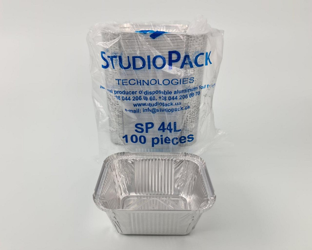 Контейнер з харчової алюмінієвої фольги прямокутний 586мл SP44L 100шт/уп (1 пач.) Харків - фото 3