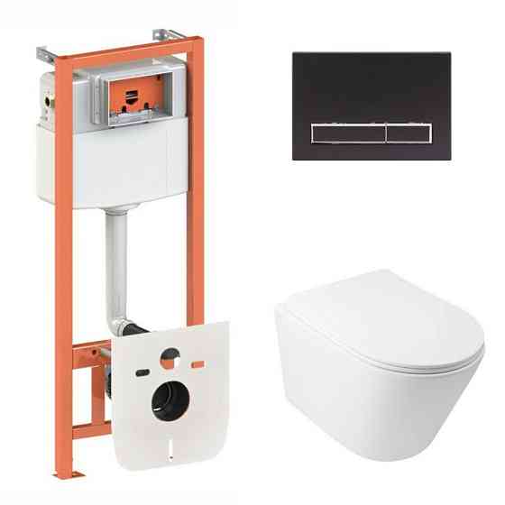 Готовое решение Qtap для ванной комнаты: подвесной унитаз Swan Ultra Quiet 485x360x320 + комплект инсталляции Nest 4 в 1 (линейная Киев