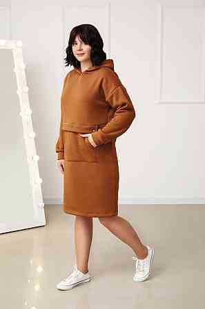Теплое платье-худи на флисе Solo 50-52, Кэмел Киев