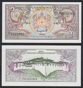 Бутан / Bhutan 2 Ngultrum (1986) Pick 13 UNC Полтава - изображение 1