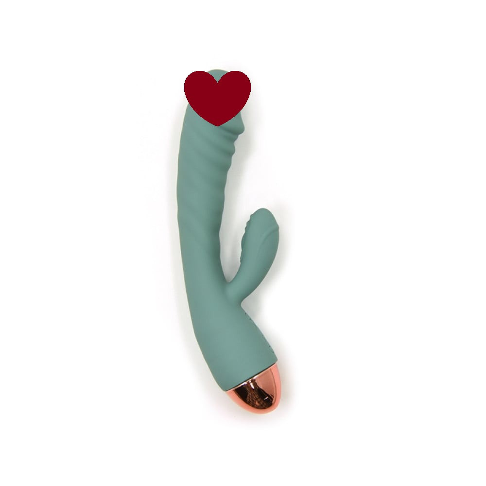 Вібратор рельєфний із кліторальним відростком Sweet Em Velvet Lure. бірюзовий, 20.5 х 4 см Sex Aura Київ - фото 1