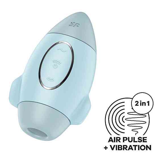 Вакуумний стимулятор з вібрацією Satisfyer Mission Control Blue, 2 незалежні мотори Sex Aura Київ