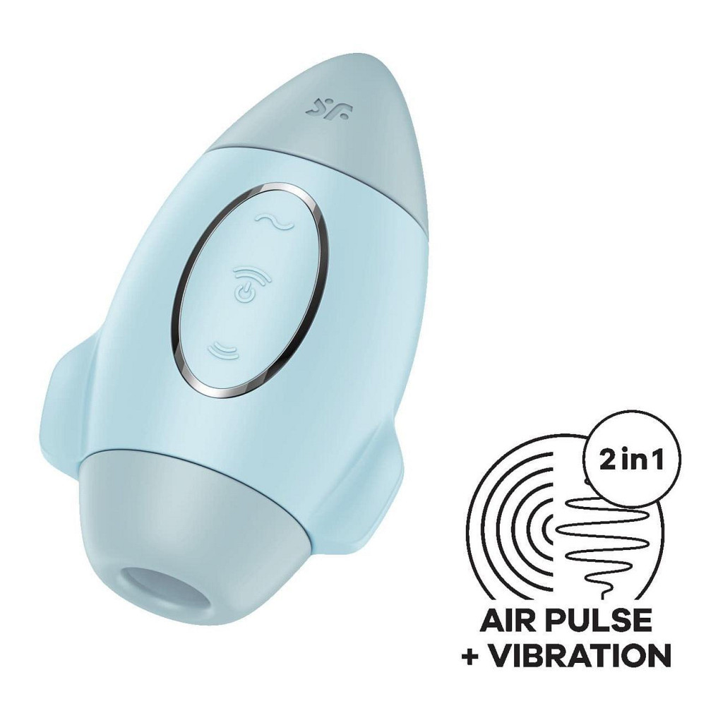 Вакуумний стимулятор з вібрацією Satisfyer Mission Control Blue, 2 незалежні мотори Sex Aura Київ - фото 1