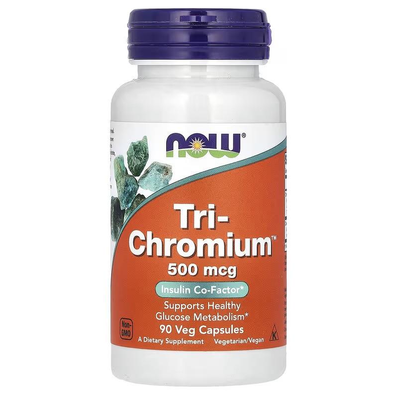 Трихром NOW Tri-Chromium 500 mcg 90 Veg Capsules Луцьк - фото 1