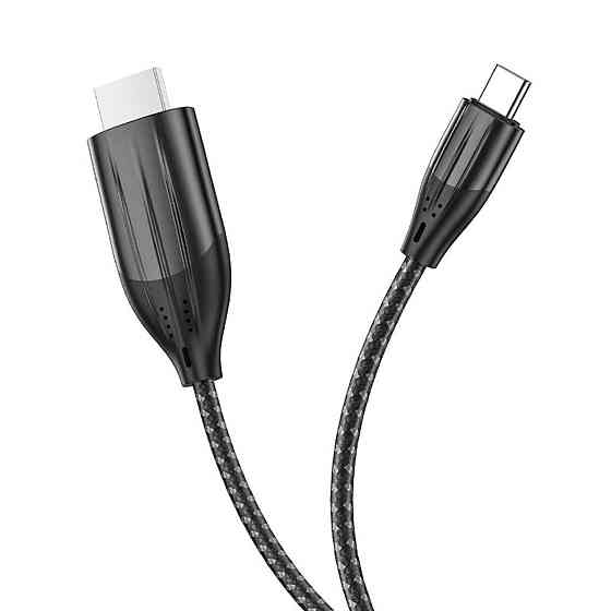 Кабель HOCO UA16 Type-C to HDTV HD on-screen cable Metal Gray Київ
