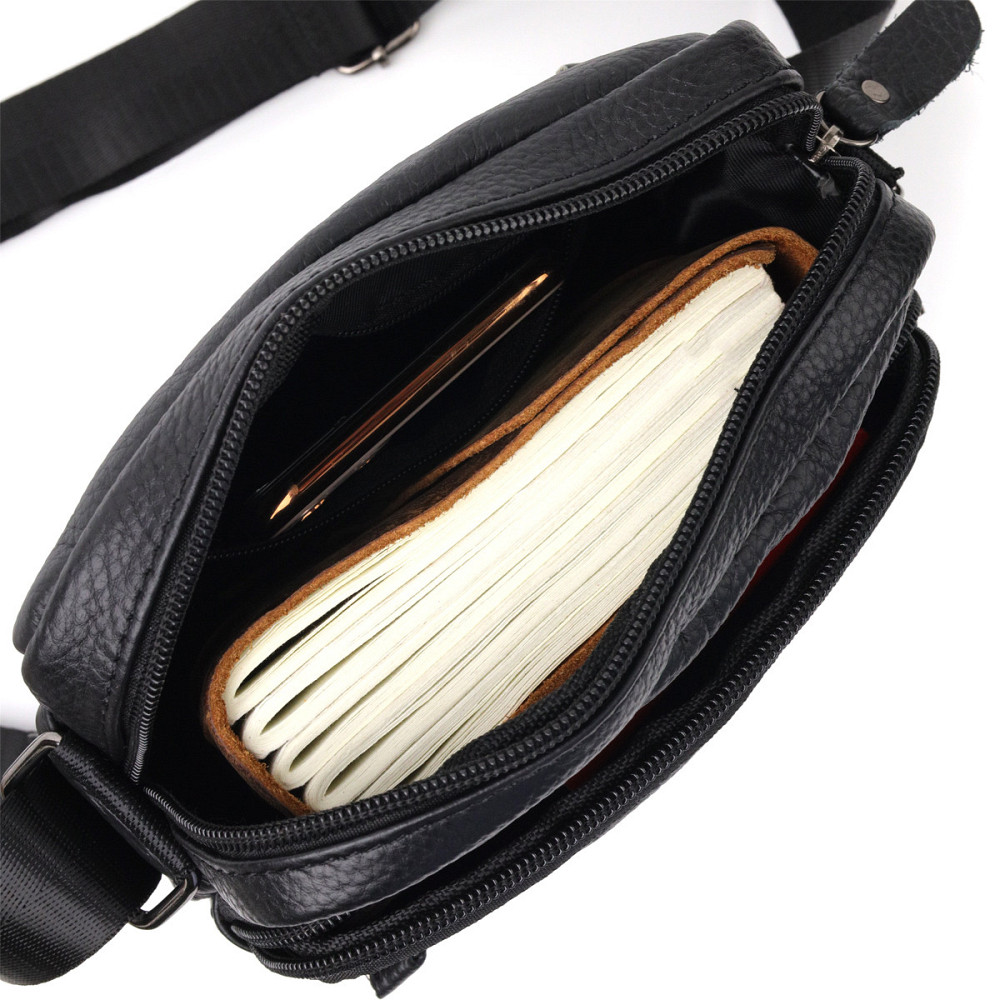 Сумка мужская кожаная Черная (Vintage) Киев - изображение 10