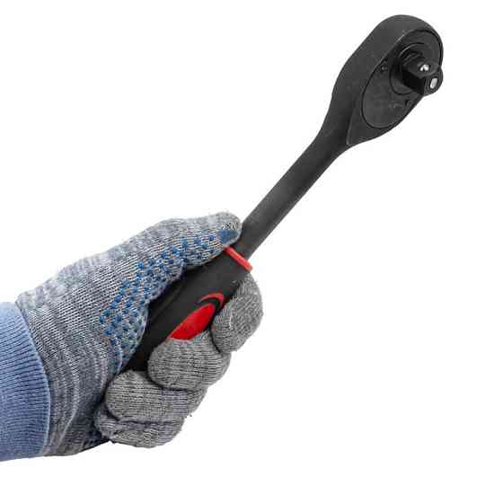 Трещотка реверсивная ударная с резиновой ручкой 1/2