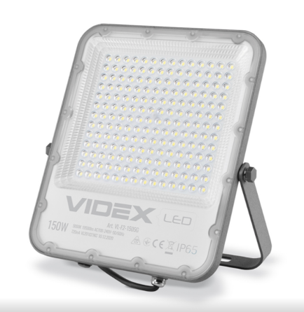 LED Прожектор 150W 5000К 220V сірий VL-F2-1505G Premium Videx Житомир