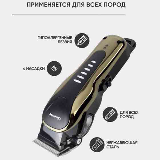 Машинка для стрижки животных Gemei GM 6063 + 4 насадки груминга JC-33 Львов