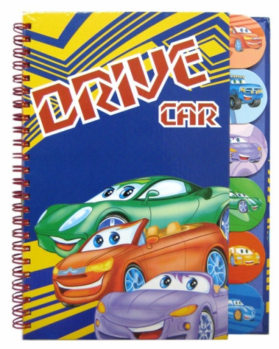 Блокнот на спіралі CS2967 "Тачки" 60арк 17*21,5 (4*12) з розділювачем, шт Київ - фото 1