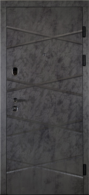 Двері вхідні Наші Двері РУБІЖ Діагональ Оксид темний / Оксид білий 860х2040 мм Київ - фото 1