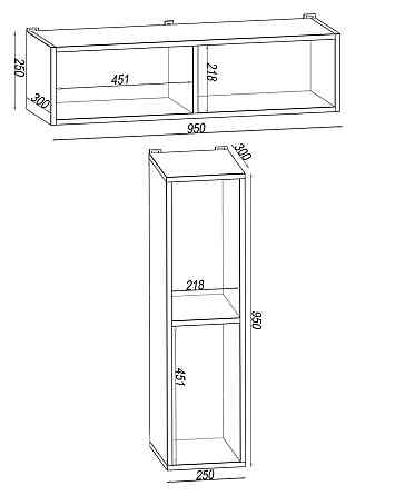 Полка навесная Н-9, Венге Магия, 950/300/250 Львов