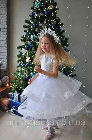 Детское нарядное белое платье Снежинка Барби-блеск Кривой Рог