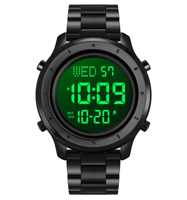 Чоловічий наручний електронний годинник Skmei 1864 (Чорний з браслетом) Київ - фото 3