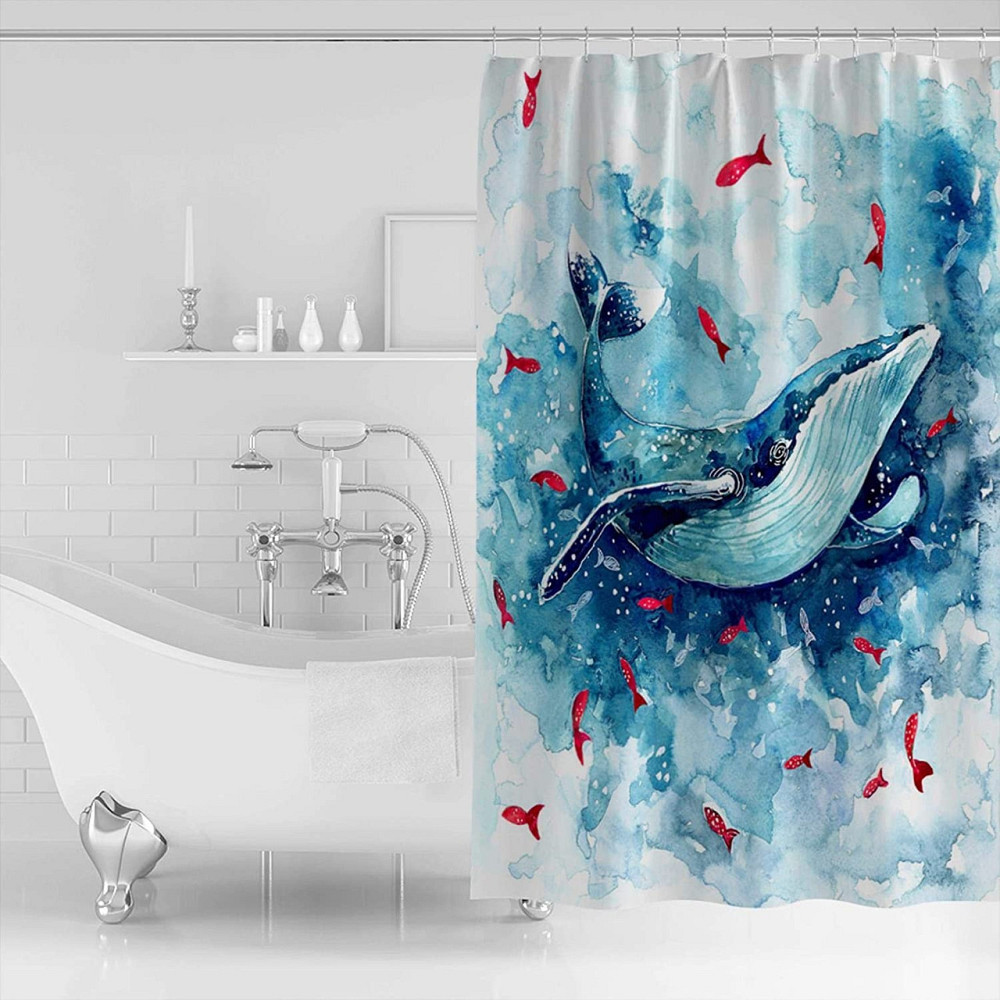 Шторка для ванны из полиэстера водонепроницаемая Bathlux 180x180 см с кольцами, занавеска для ванной комнаты Каменец-Подольский - изображение 4