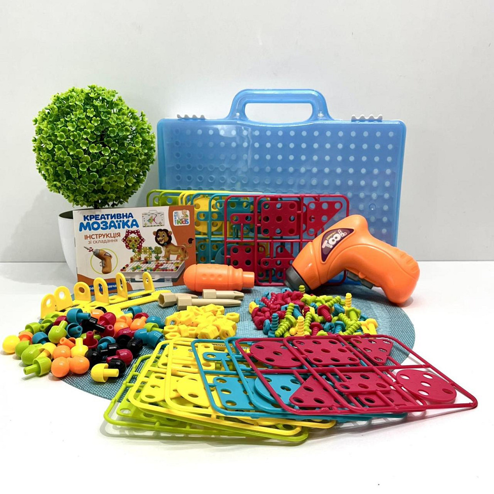 Дитяча мозаїка шуруповерт викрутка у валізі 150 деталей (M 5589) Чернігів - фото 1