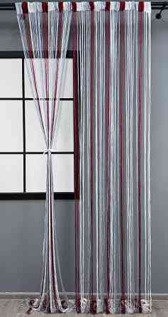 Штори-нитки "Кісея" з люрексом Бордовий з сірим і білим 300х300см 1 шт (61-083) Київ