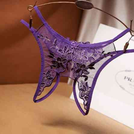 Еротичні труси жіночі з мереживом 42 фіолетовий Київ