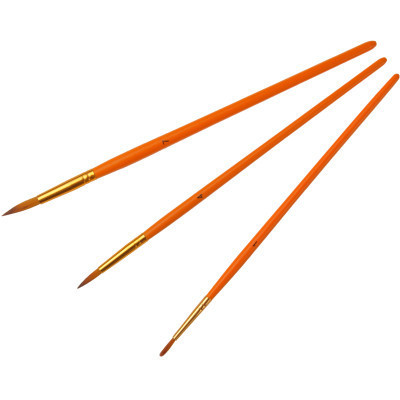 Кисточка для рисования Maxi набор 3 шт синтетический ворс, круглые (№ 1, 4, 7) короткая ручка (MX60873) Винница - изображение 2