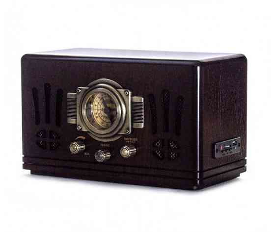 Ретро радио проигрыватель Daklin Де Голль AM/FM,МР3/ USB/ SD дерево Орех (RP-057) Винница