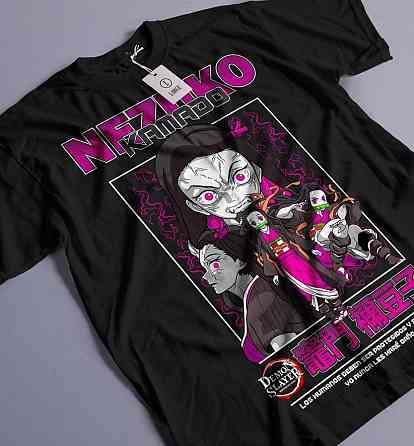 Футболка для мальчика аниме Истребитель демонов оверсайз (рост от 165 до 180 ) Черний AnimeJ0947m Днепр