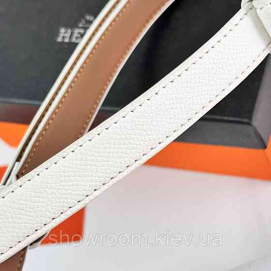 Женский кожаный ремень Hermes белый (280-1) Киев
