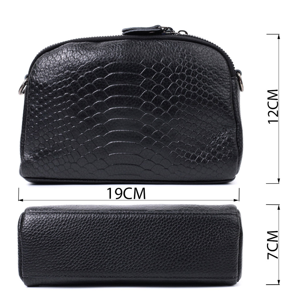 Компактная сумка для женщин на два отделения из натуральной кожи Vintage 22799 Черный Киев - изображение 3