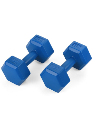 Гантелі для фітнесу композитні Gymtek 2х2кг світло-синій Київ