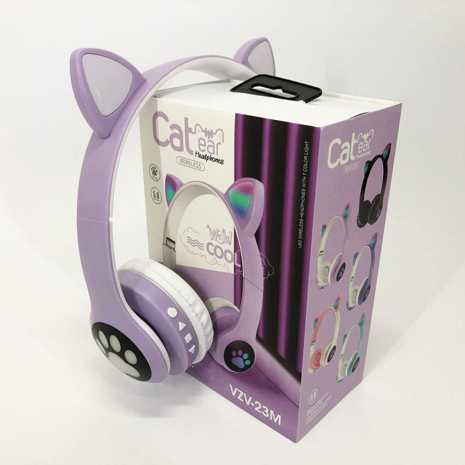 Кошачи навушники Cat, Наушники кошечка игровые с подсветкой, Беспроводные наушники кошечка CJ-30 Львов - изображение 1
